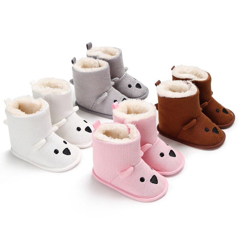 Beer Peuter Baby Jongens Meisjes Snowboots Brei Haak Crib Soft Sole Schoenen 0-18M