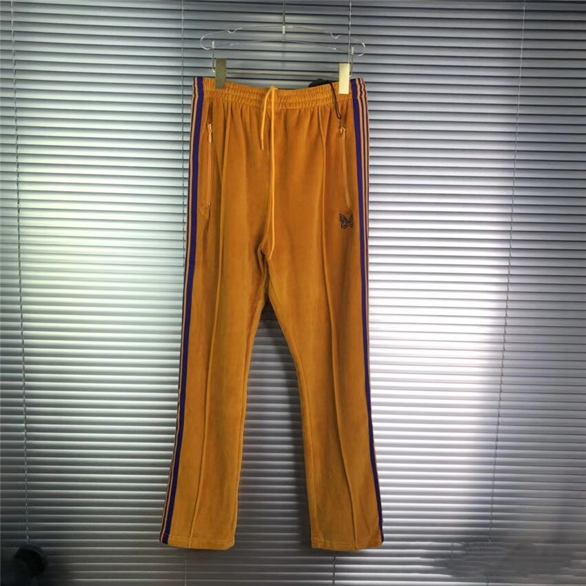 Oranje Naalden Joggingbroek Mannen Vrouwen Blauwe Vlinder Borduren Logo Awge Broek Naalden Broek: S / 4