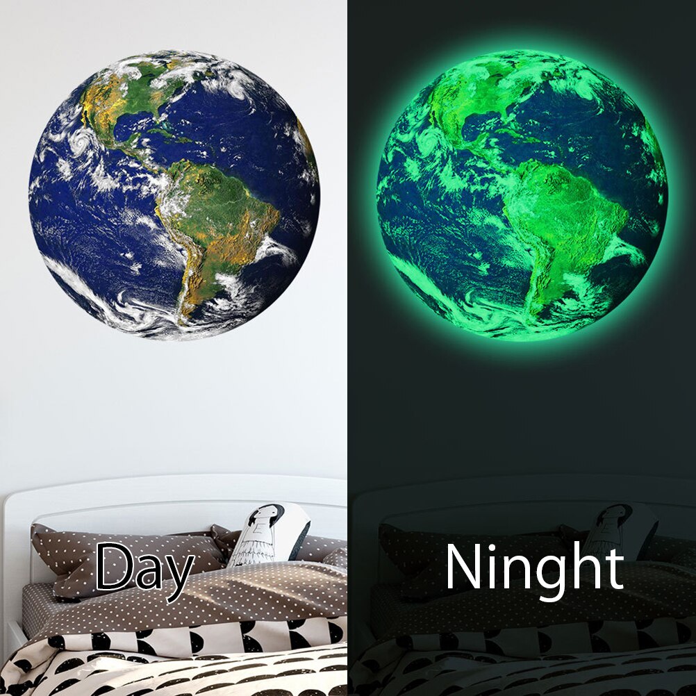 30cm Luminous Earth Glow Sticker Universe Planet Fluorescent Wall Stickers Glow In The Dark DIY Stickers Kids Bedroom Decoration: Colorful5