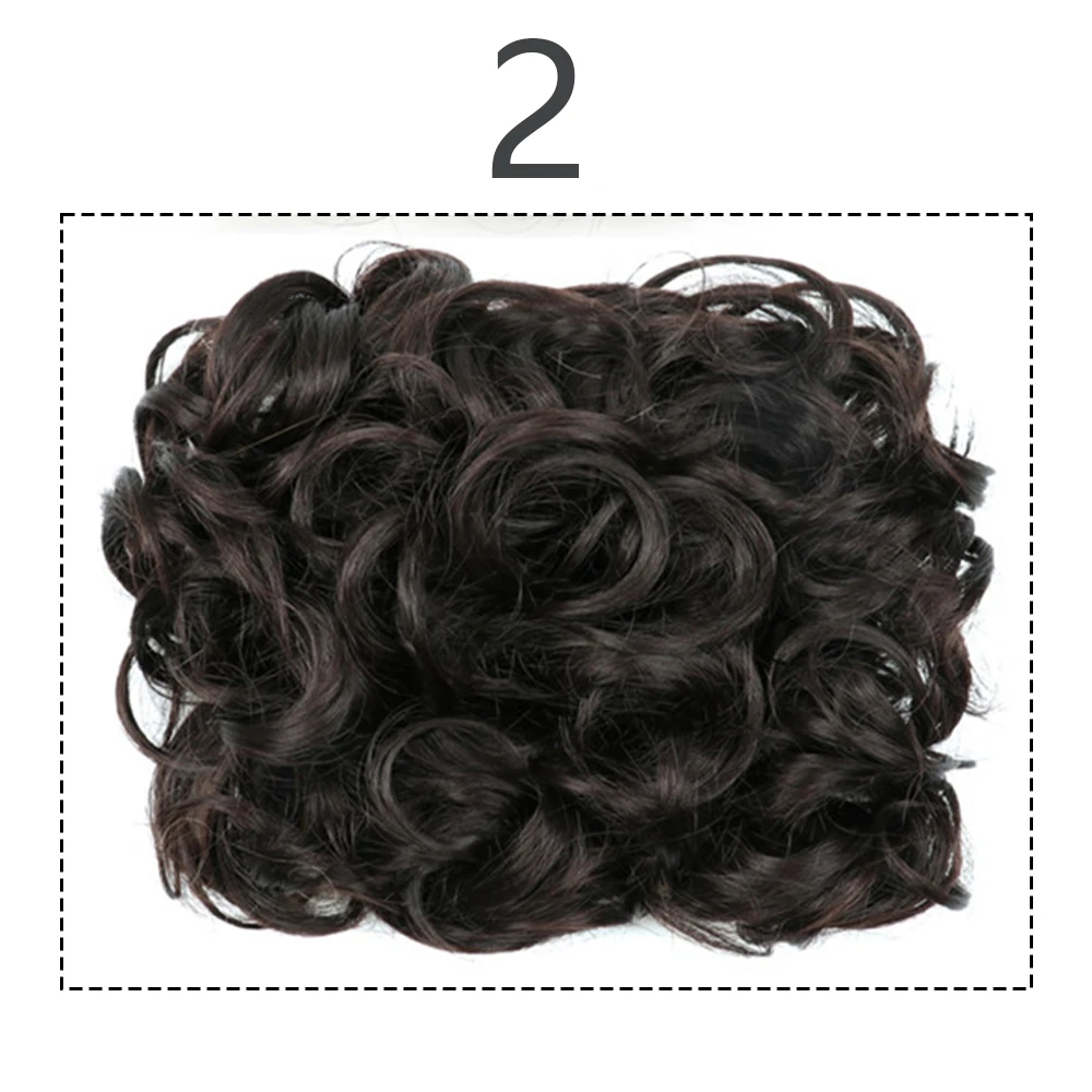 Moño de pelo sintético para mujer, moño rizado marrón Rubio, moño desordenado, peine, Clip en extensión de cabello, Updos, postizos: T1B/613
