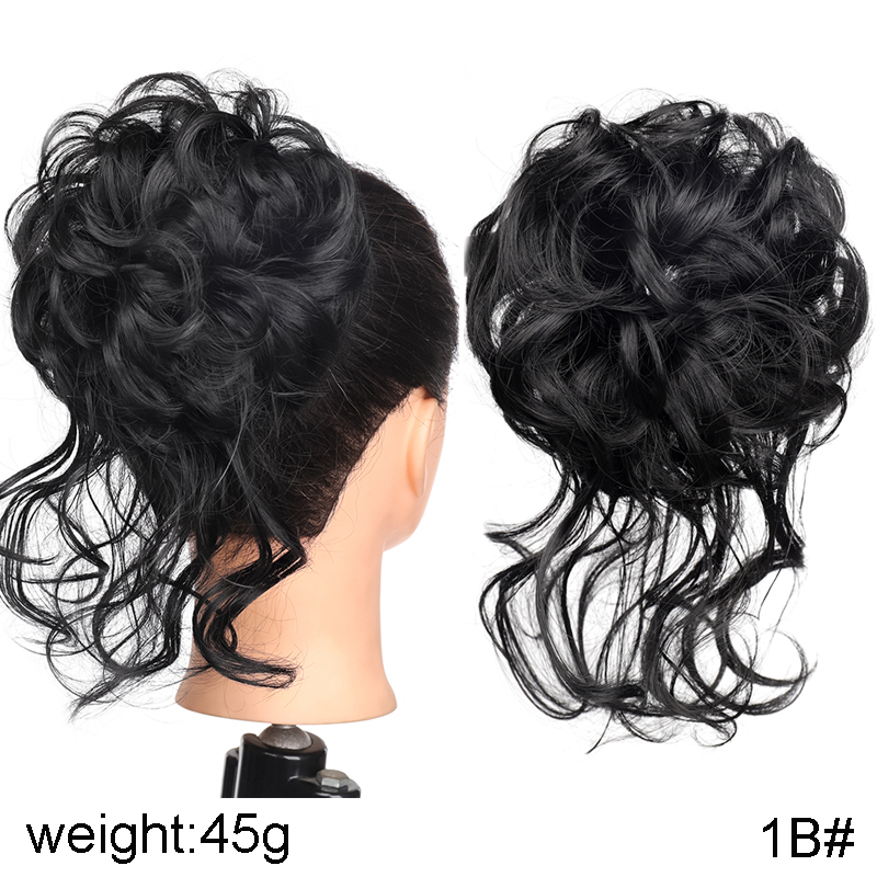 TALANG Synthetic Curly Donut Chignon With Elastic Band Scrunchies Messy Hair Bun Updo Hairpieces Extensions for Women: T27/30/4