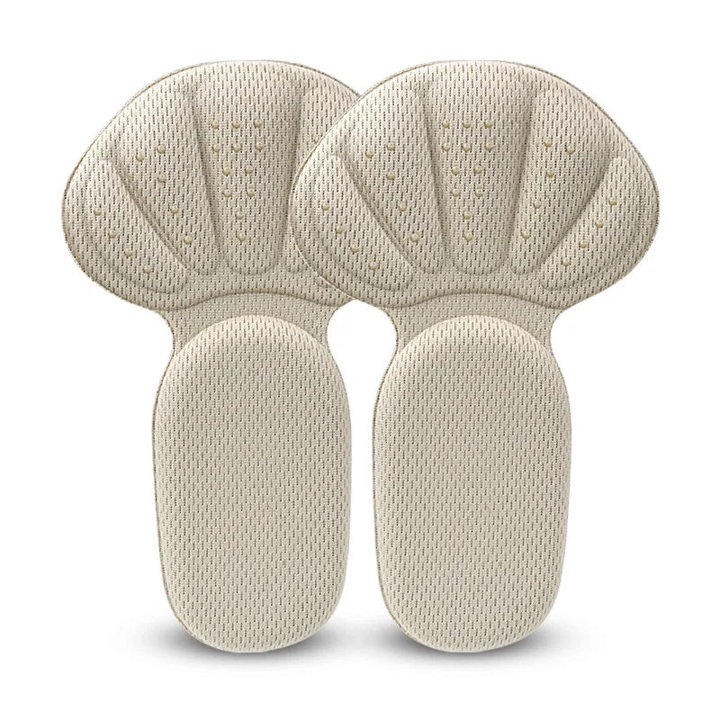 Hielstickers Sneakers Hielbeschermingspads Pijnverlichting Schoenmaatverkleiner Half kussen Hielinzetstukken T-vormige schoen Voetverzorgingspad: Beige