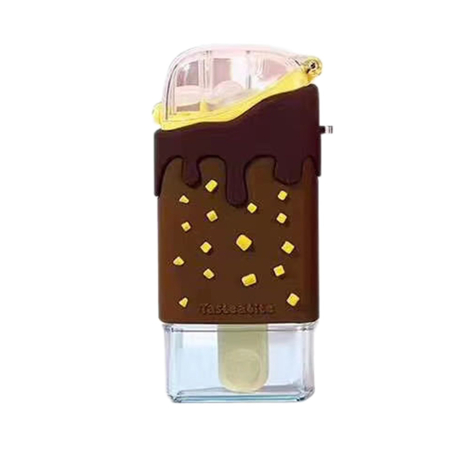 300ml Summer Cute Donut Ice Cream Water Bottle With Straw Square Watermelon Cup Portable Leakproof Bottle BPA Free: B