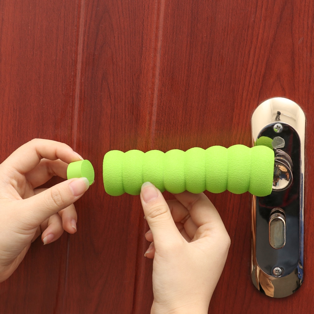 2pcs Spiral Door Handle Soft Foam Elastic Cover Doorknob Guard Protector Anti-collision Door Stopper Baby Safety Practical