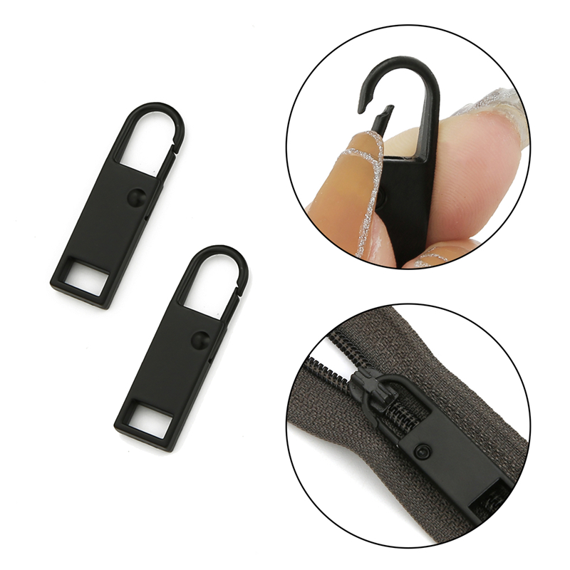 2Pcs Metal Removable Spring Zipper Pull Tab Universal Clothes Backpack Repair And Replacement Zipper Accessories