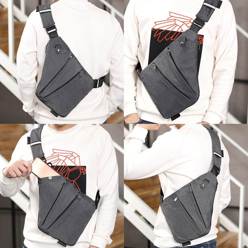 Männer Brust Tasche Telefon Tasche Bote Sport Multi-funktion Schulter Handtasche Persönliche Schulter Anti-diebstahl Tasche