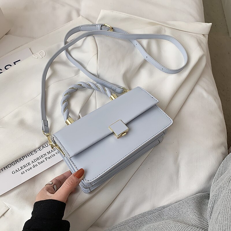 Vrouwelijke Kleine Luxe Crossbody Tassen Voor Vrouwen Kleine Handtas Pu Lederen Handtas Dames Met Handvat: Blauw
