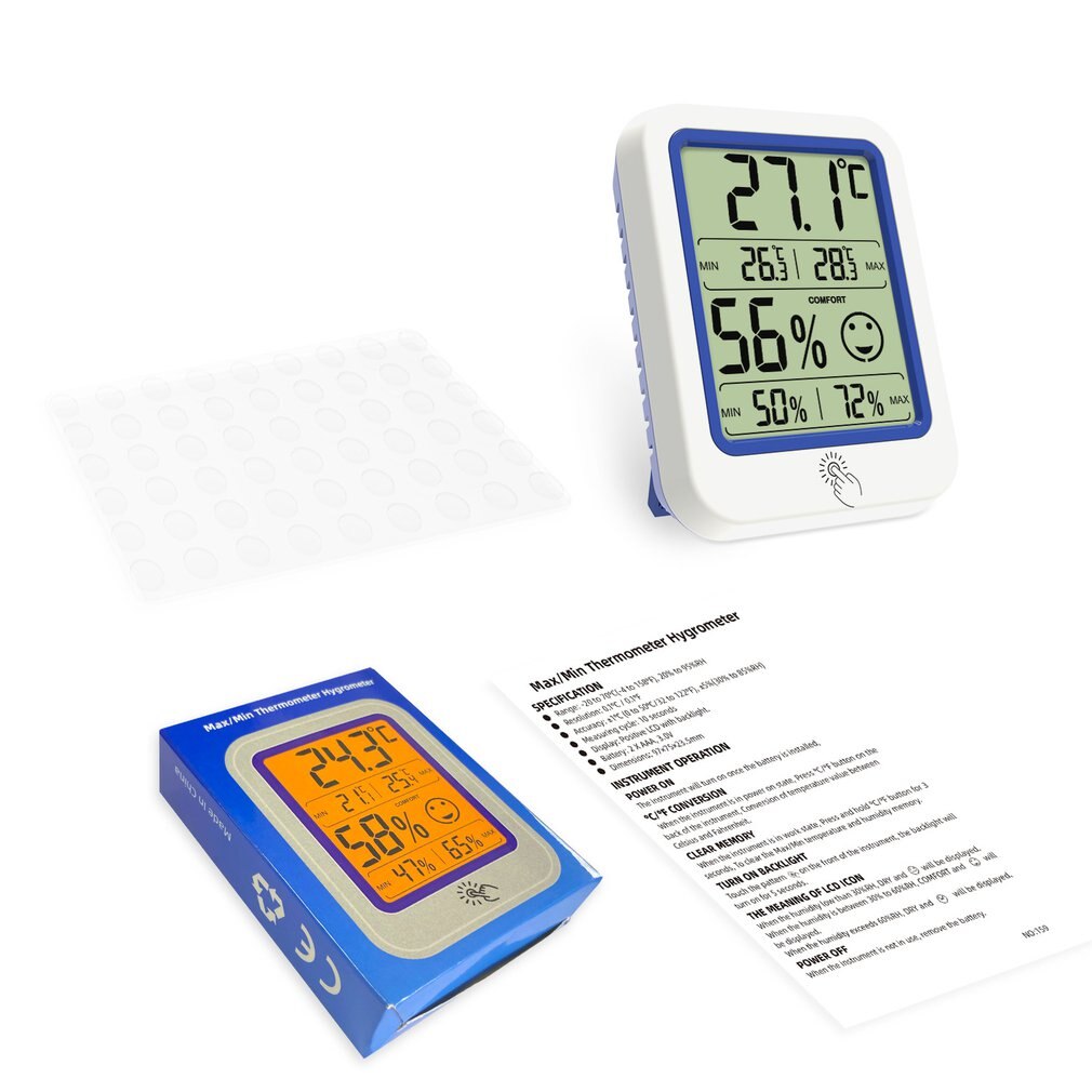 Ultra-fino casa inteligente eletrônico termômetro digital higrômetro casa termômetro higrômetro interno seco