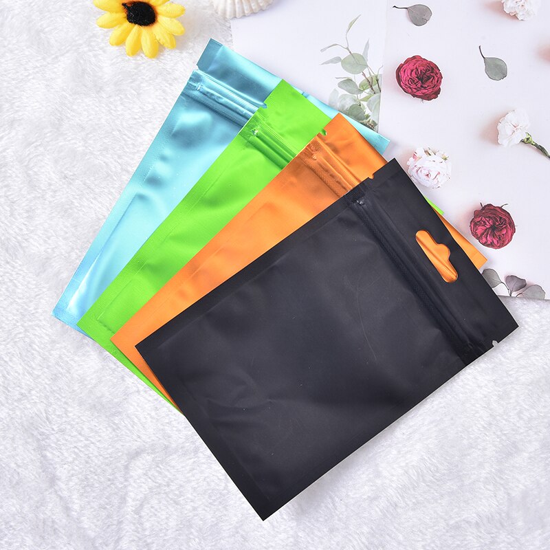 1pc refermable feuille alimentaire emballage sac thermoscellable papier d'aluminium Ziplock sacs plat fermeture éclair paquet sac de alimentaire 4 couleurs
