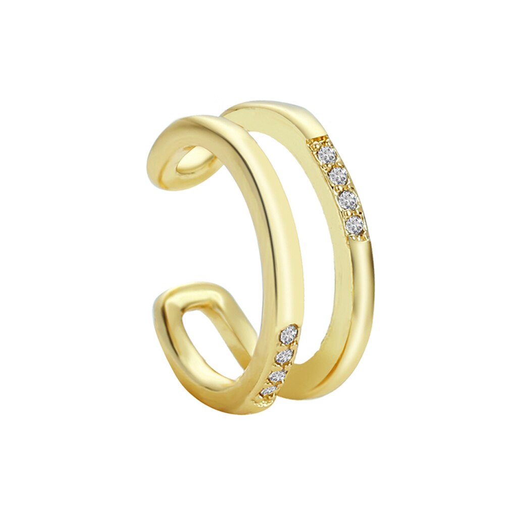 Gold Ear Cuff Cross Clip Earrings For Women Geometric C Shape Micro Pave Zircon Earrings Without Piercing Earcuff: 19