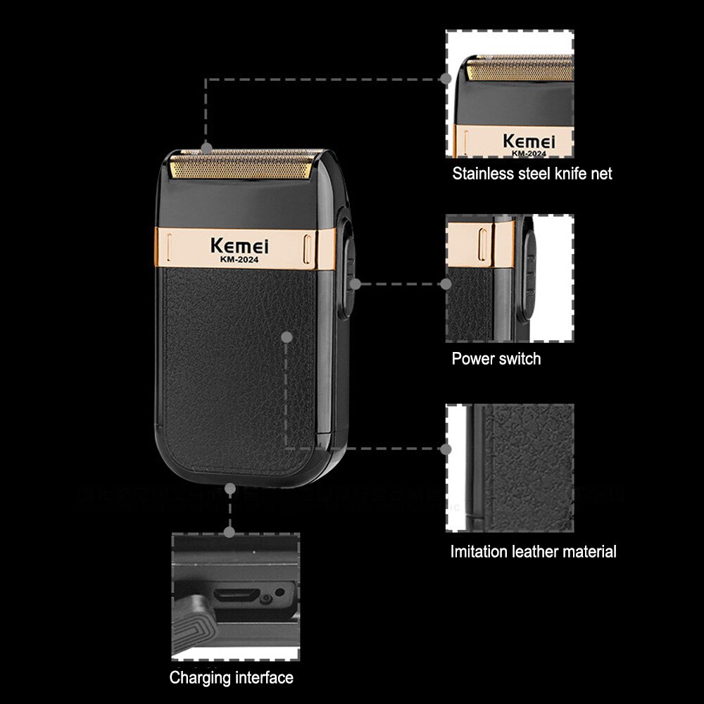 Elektrische Rasierer herren Rasierer Bart Trimmer Rasieren Maschine 3 Klingen Haar Cutter Wiederaufladbare Haar Clipper Trimmer KM-2024