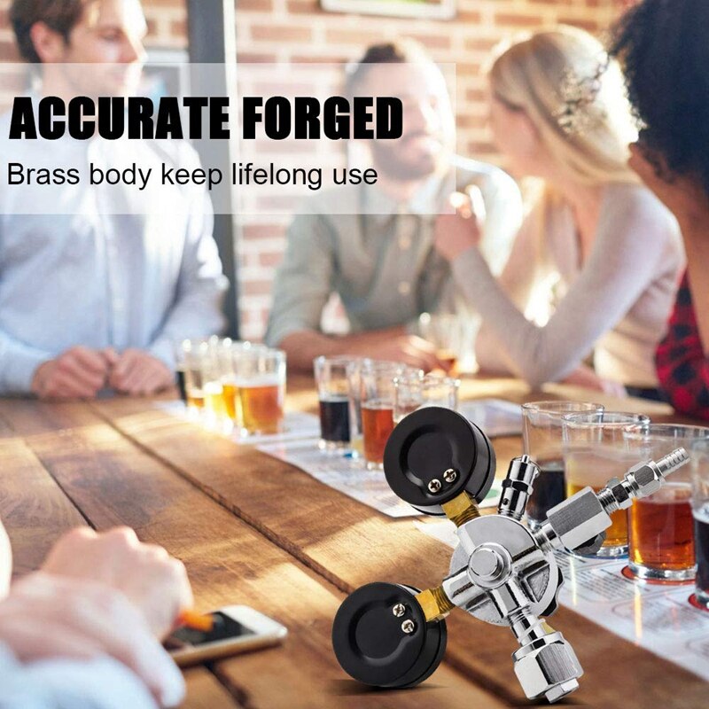 Keg Regulator, Thread to Barb CO2 Kegerator Regula... Vicedeal