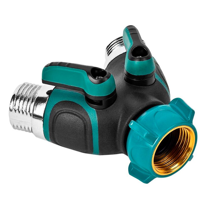 Garten 2-Weg Verteiler Wasser Fluss Zink-legierung Y Schlauch Splitter Stecker Regulierbar Praktische Wasserhahn Garten Wasser Anschlüsse