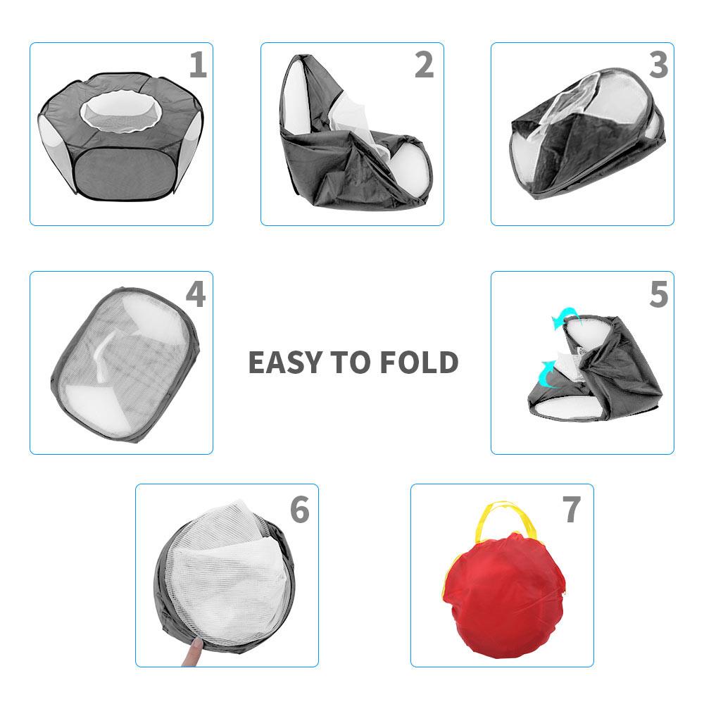 Guinea Pig Cage Pop Open Tent Small Animals Breathable Portable Exercise Fence Pet Playpen Outdoor/Indoor Yard Cage Transparent