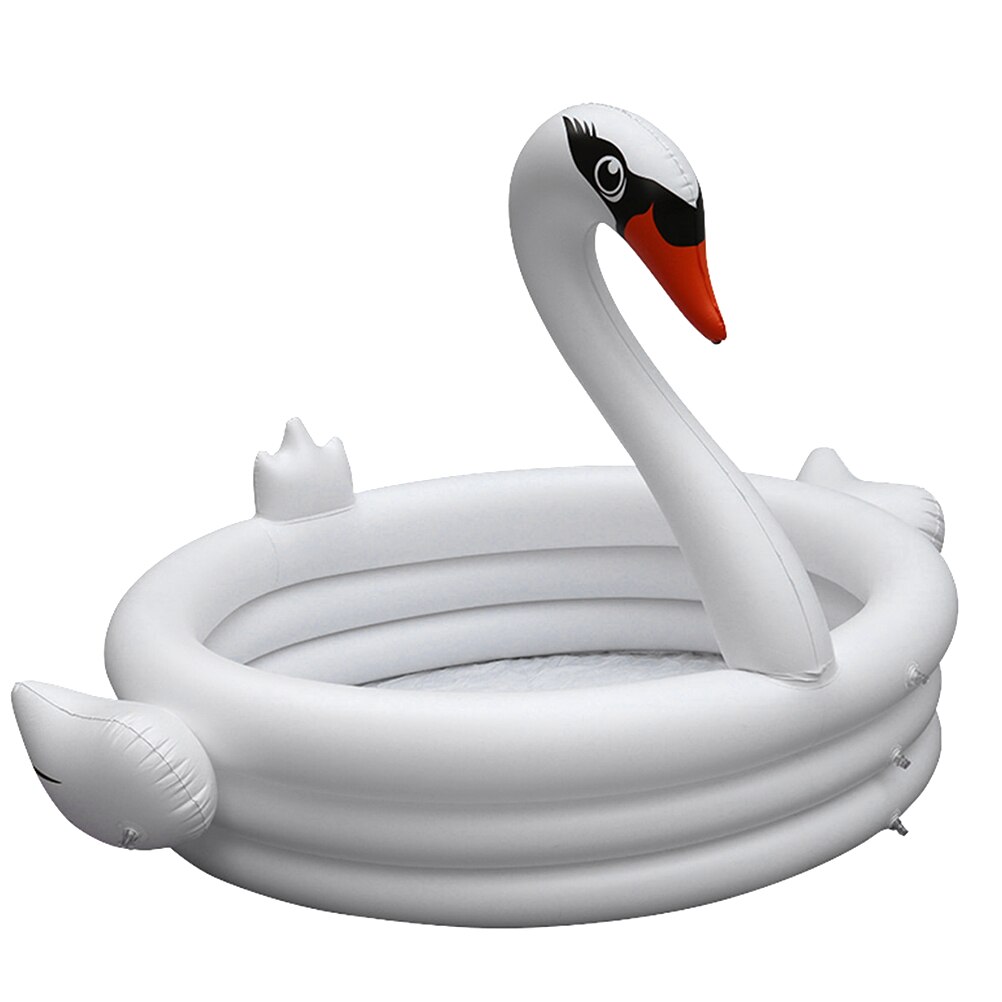 White Swan Shaped Homeheld Pool Bathtub Inflatable Swimming Pool Educational Plaything Sports Supplies for Boys Girls (White)