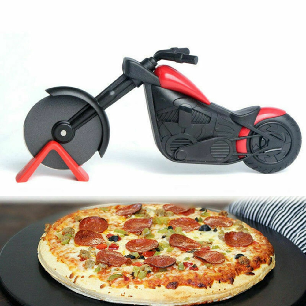 Motorfiets Vorm Rvs Pizza Divider Pizza Gereedschap Pizza Cutter Roller Gereedschap Innovatieve Pizza Wiel Roller Tool