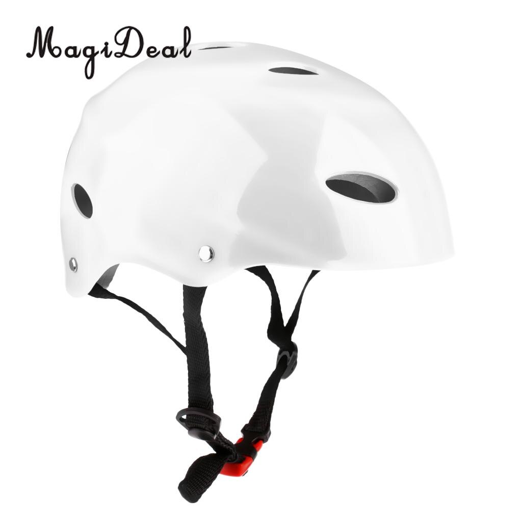 MagiDeal CE Approvato Acqua Sicurezza e prevenzione nello sport Casco Wakeboard Kayak Canoa Barca Deriva Surf Skateboard di Protezione In Bicicletta Cappello di S M L: L White