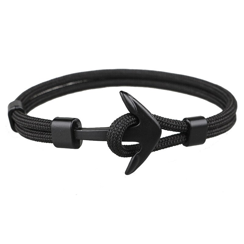 1 @# anker herren überlebensseil kettenarmband herren wickel metall sporthaken hologramm armbänder schwarz bunt: 5