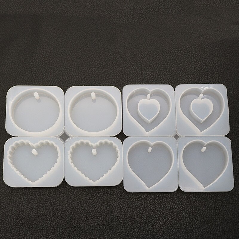 Diy krystal epoxy lim liste form hjerteformet rund bølge håndlavet vedhæng harpiks gips silikone