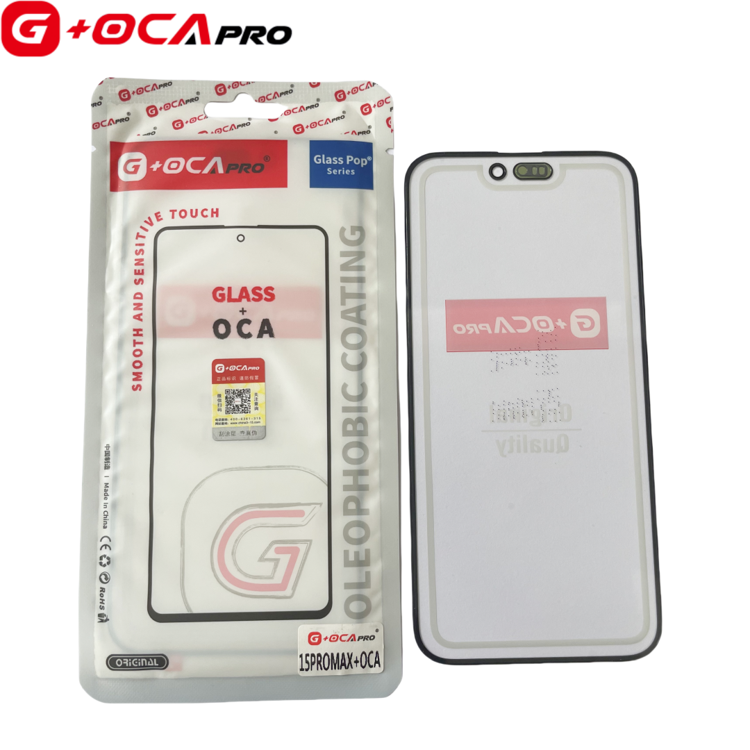 5 sztuki szkła g+oca pro + przedni panel oca do iphone'a 15 15p 12 13 promax 14 plus pro max mini 16 16 pro 16 promax 16e, 11 dotykowa lcd