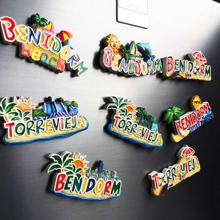 Fridge Magnets Souvenirs Benidorm Torrevieja Spain Magnetic Sticker Refrigerator Paste Home Decor 3D Resin Craft Idea