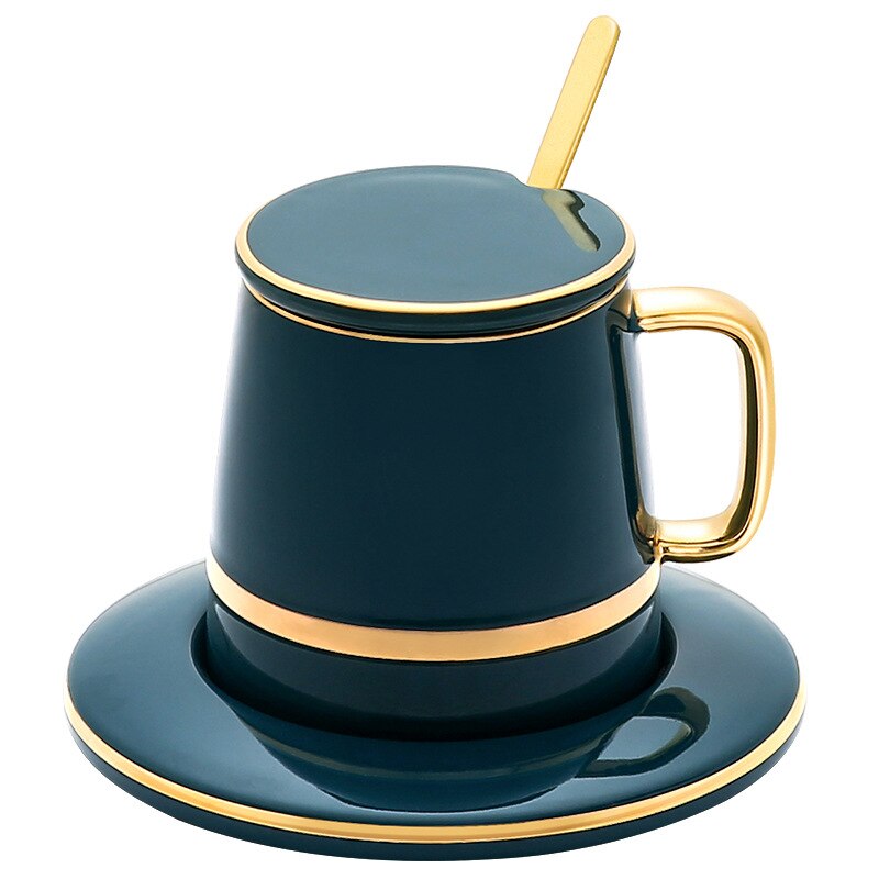 Imellow nordisk stil høj kvalitet keramisk kaffekop luksuriøst kaffekrus og underkopsæt porcelæn eftermiddagste servise sæt