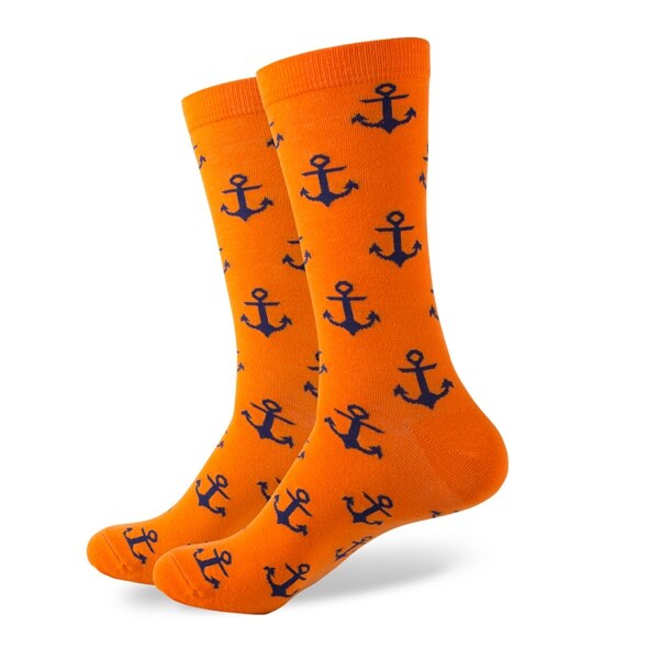 Calcetines de algodón peinado con ancla para hombre, medias de boda, talla estadounidense (7,5-12), estilo,: 394
