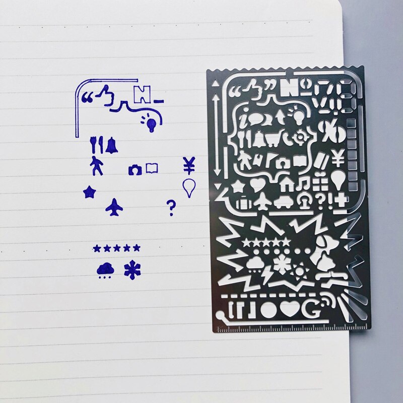 1X Hollow Stainless Steel Letter Number Drawing Picture Graffiti Metal Template Ruler