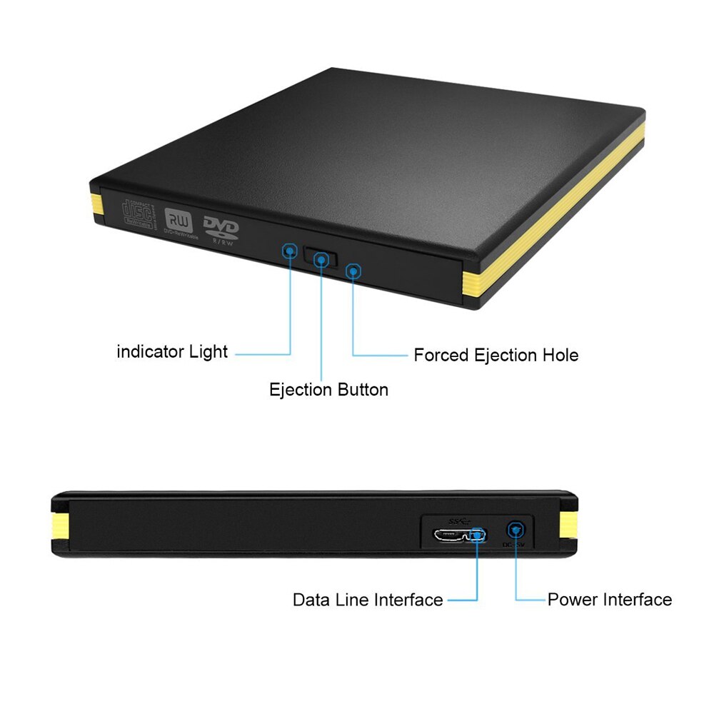 USB 3.0 DVD Burner DVD ROM Player External Optical Drive CD/DVD RW Writer Recorder Portatil Drives for Acer Dell Universal asus
