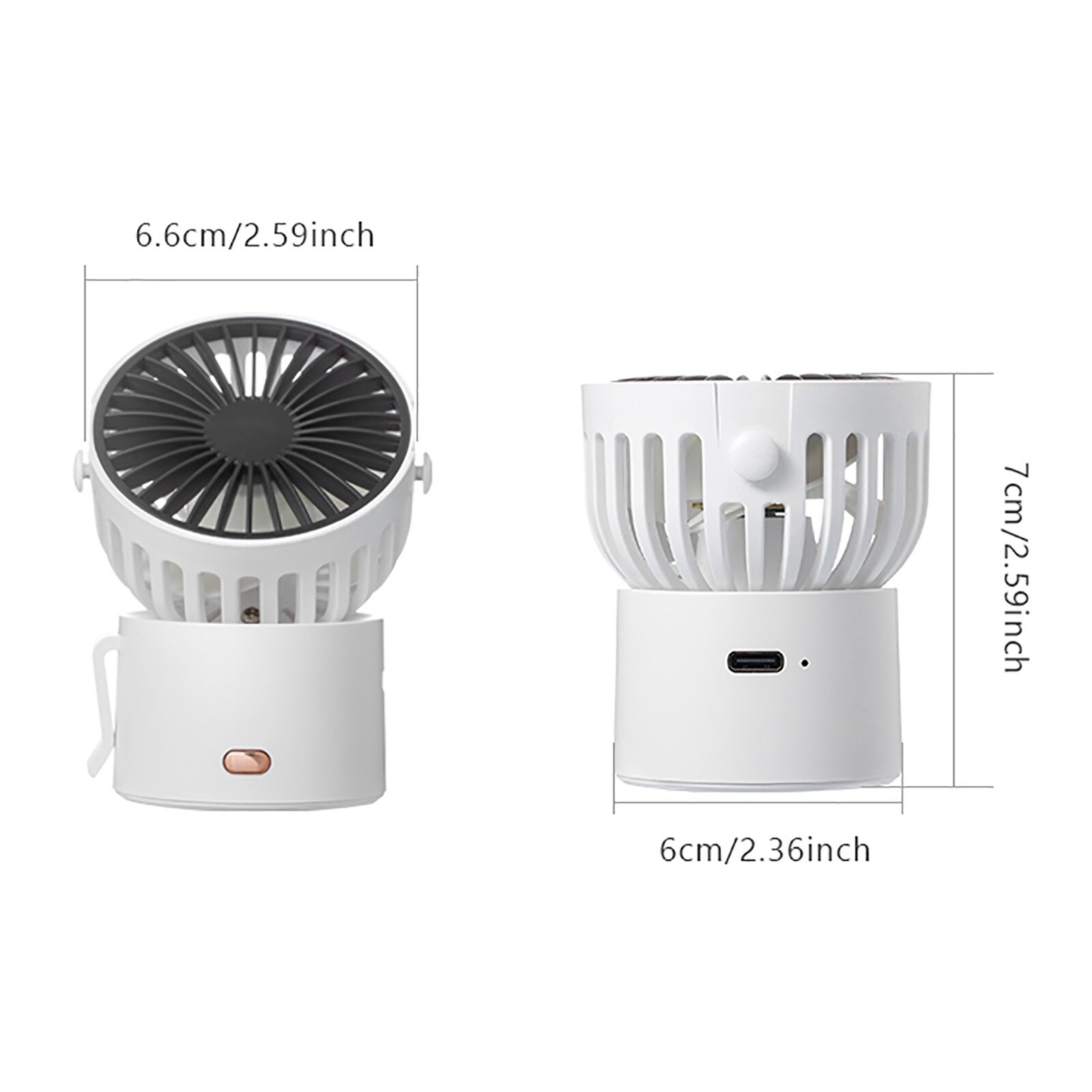 ISHOWTIENDA Desktop Fan - Dual-Port, Adjustable Angle, 3-Speed USB Mini Fan
