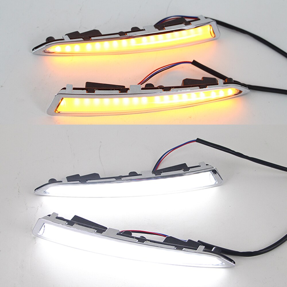 CSCSNL 1Pair for Ford Kuga Escape led Daytime Running Light drl daylight with yellow turn signal