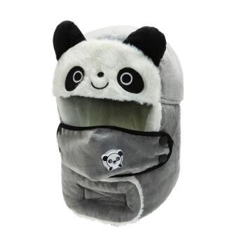 Kinder's earmuffs Hut mit Atmung Ventil warm Winter Samt Bomber Hüte Pro Kinder Jungen Mädchen Karikatur niedlich Ski Deckel: grau