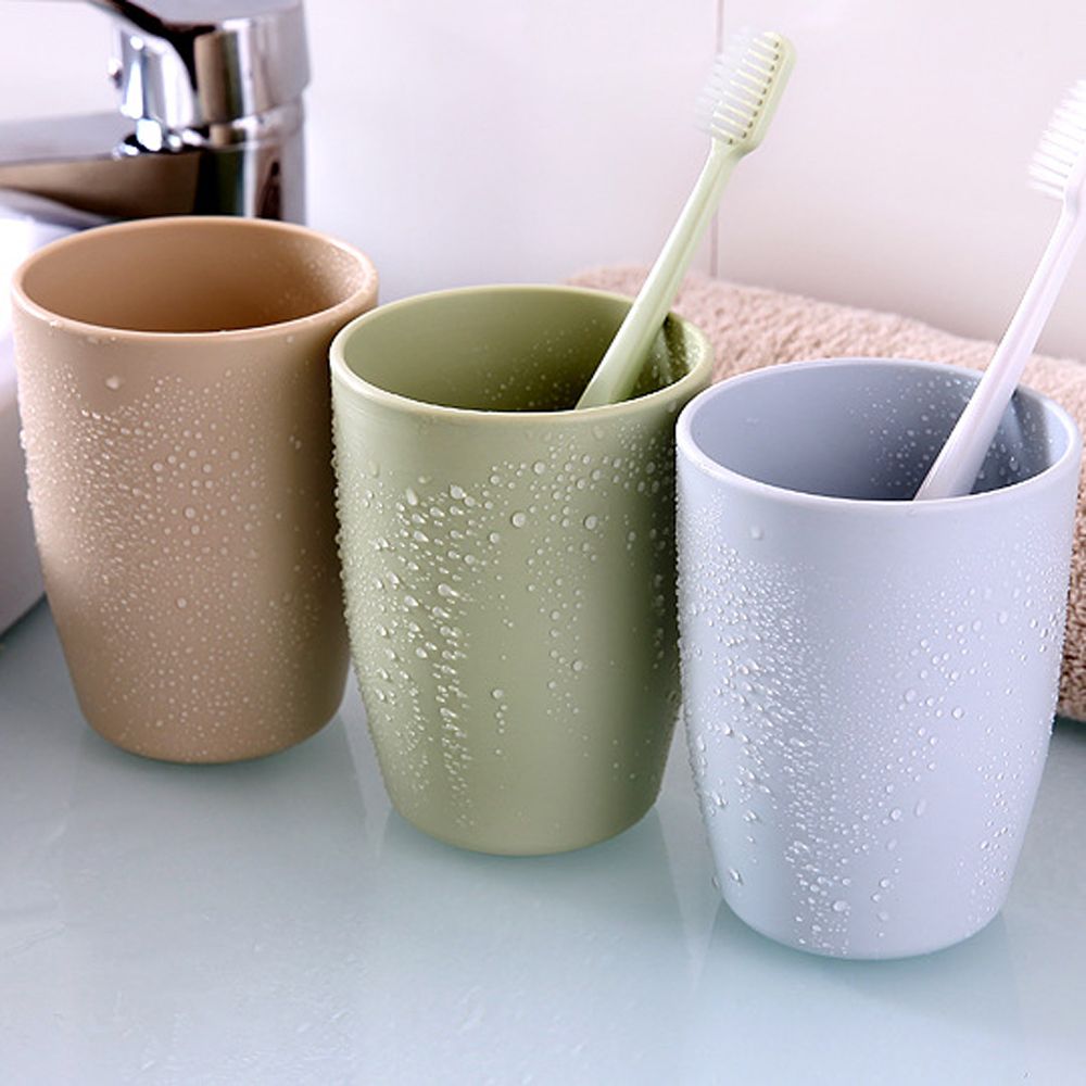 Solid Color Brushing Toothpaste Cup Toothbrush Holder Cup Plastic Cartoon Travel Bathroom Pendant Home Decoration