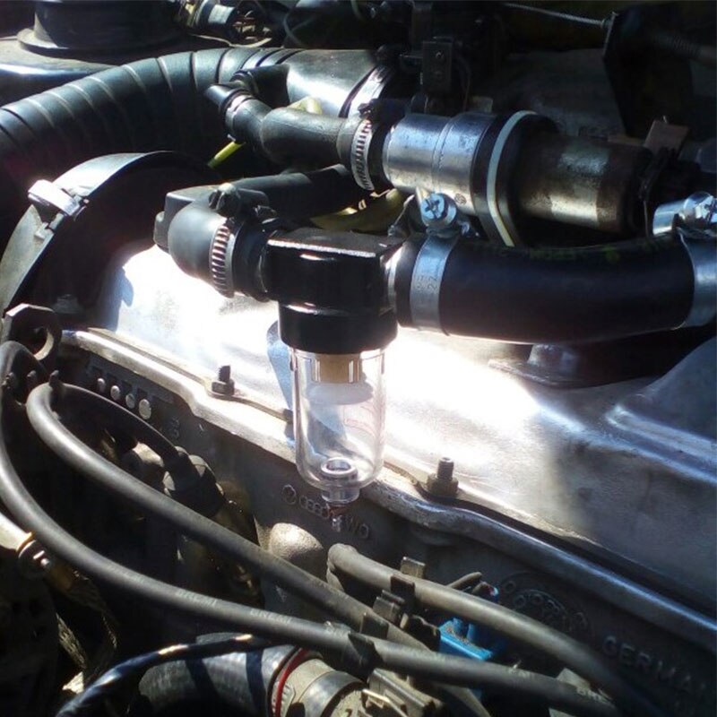 Separador de aceite de motor, tanque de depósito de lata de captura con filtro de respiración con volantes,