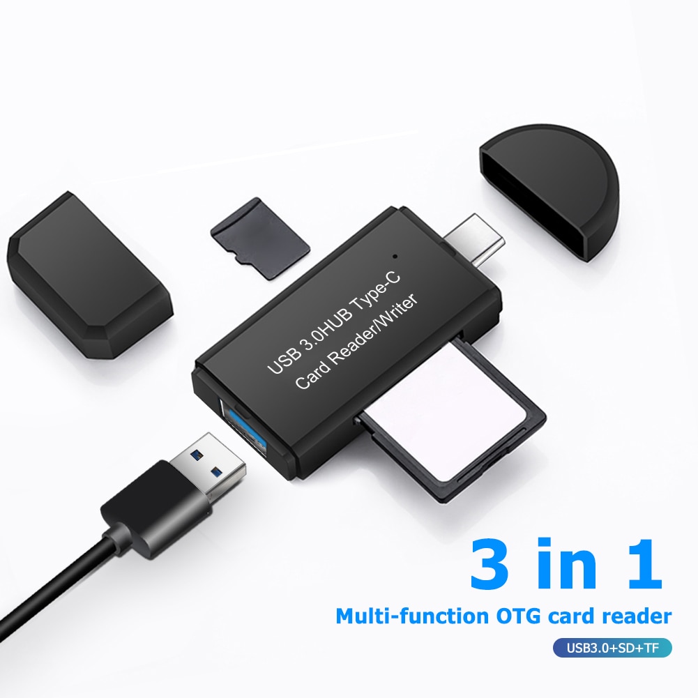 Yc -432 usb-verlängerungskabel-hub zum laden von speicherkarten und lesen von usb-karten, usb typ-c auf usb 3.0 otg-adapter für laptop und smartphone