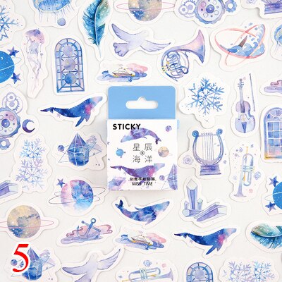 46 unids/caja pegatinas de gato Kawaii pegatinas de papelería bonitas pegatinas de viñetas para diario para niños DIY álbum de recortes diario suministros de decoración: 5