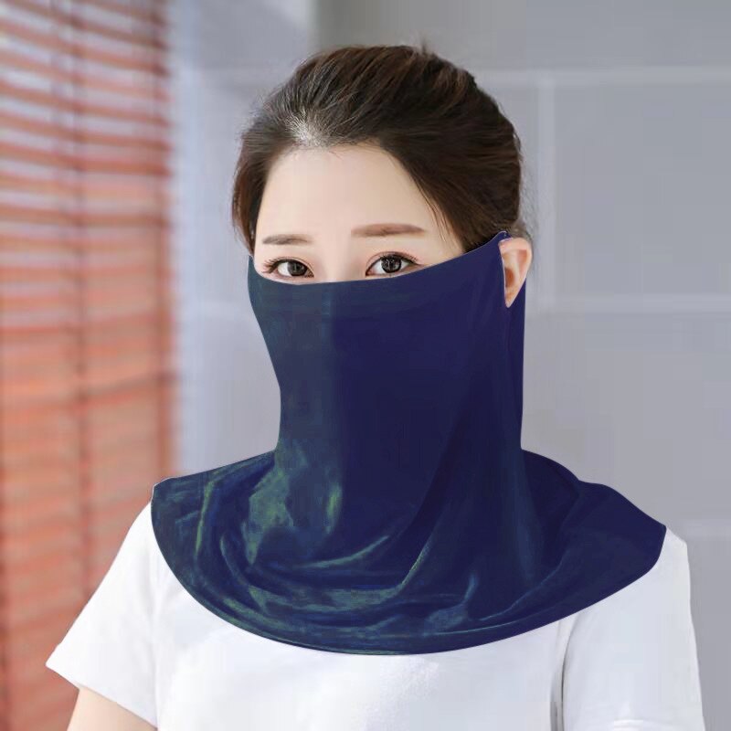 Islamic Scarf Veil Women Muslim Sunscreen Tops UV-proof Outdoor Travel Cycling Bonnet Inner Neck Cover Hijab Niqab: Dark Blue