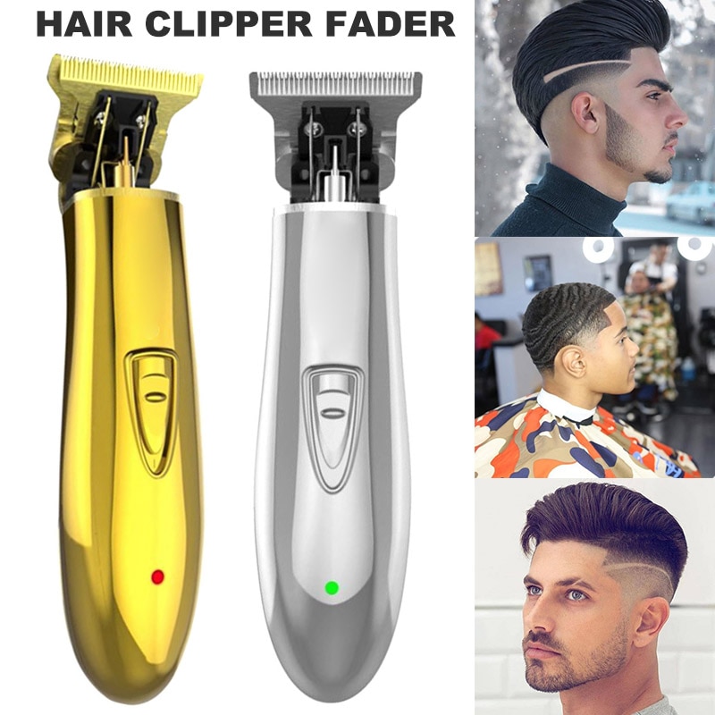 Laddbar sladdlös trimmer för män för män 0mm hårklippare med håravfall för salong hushåll metall hår hörn rakhyvel frisyr