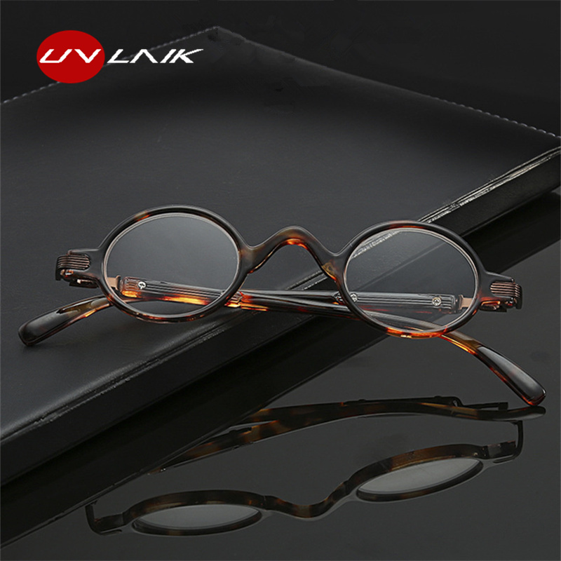 Uvlaik retro pequeno óculos de leitura moda masculina pequena moldura redonda óculos de leitura óculos de prescrição de alta qualidade