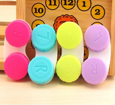 Colorful Contact Lens Case Eye Contact Lens Box Women Travel Contact Lenses Case Leakproof Container Lenses Box for Travel Kit: 1PC Random
