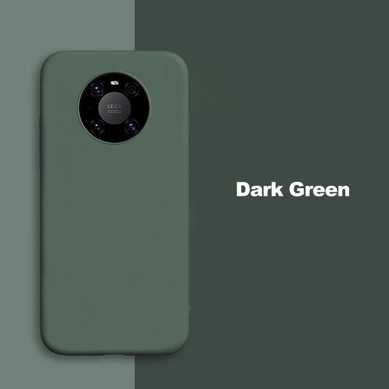 For Huawei Mate 40 Pro Mate 40 Pro Plus Case Liquid Silicone Matte shockproof Soft Cover For Huawei Mate 40 Pro Phone Case: For Mate 40 / Dark Green