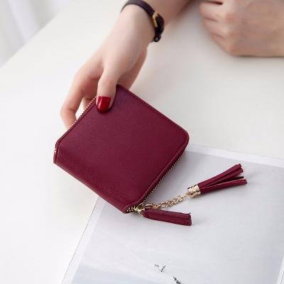 Wallet Korte Portemonnee Pu vrouwen Portemonnee Rits & button Purse Rood Kleine Portemonnee Pocket Cartera Billetera: Burgundy