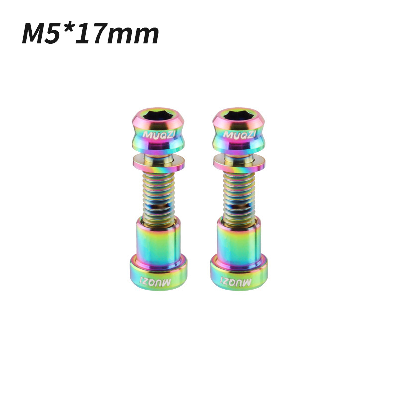 MUQZI Titanschraube M5x17 19mm Vorbauschraube Rennrad Lenker Vorbauschraube: Grün