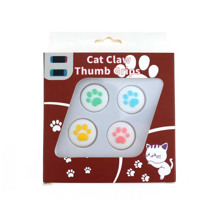 YuXi 4pcs Cute Cat Claw Analog Thumb Stick Grips Cap for Nintend Switch Lite Joy Con Joy-Con Controller Joystick Cover Case: K L N O