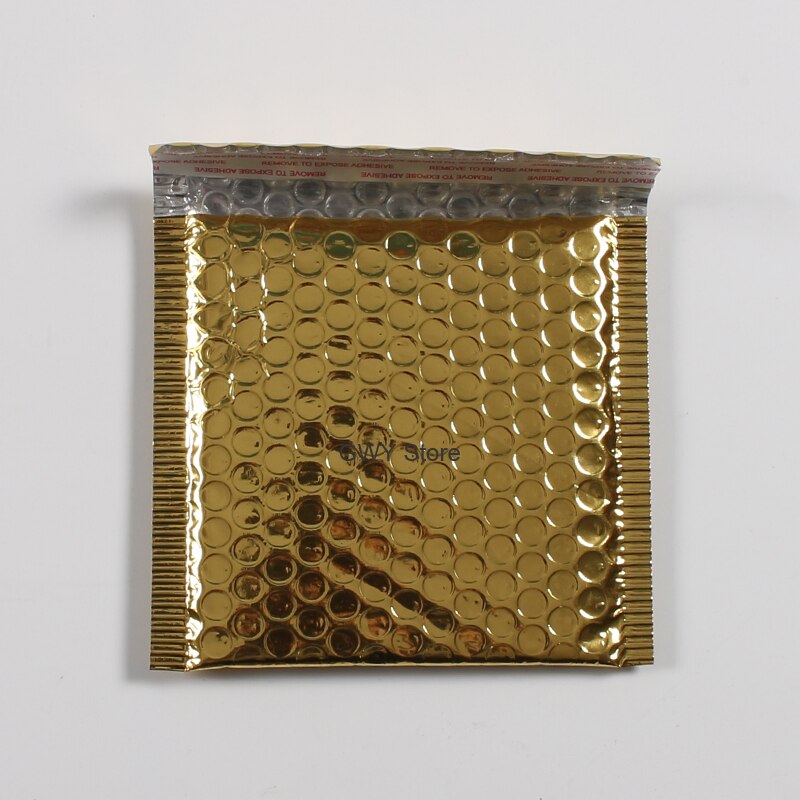 Sobres acolchados con burbujas de colores, 50 unids/lote, 15x13cm: golden