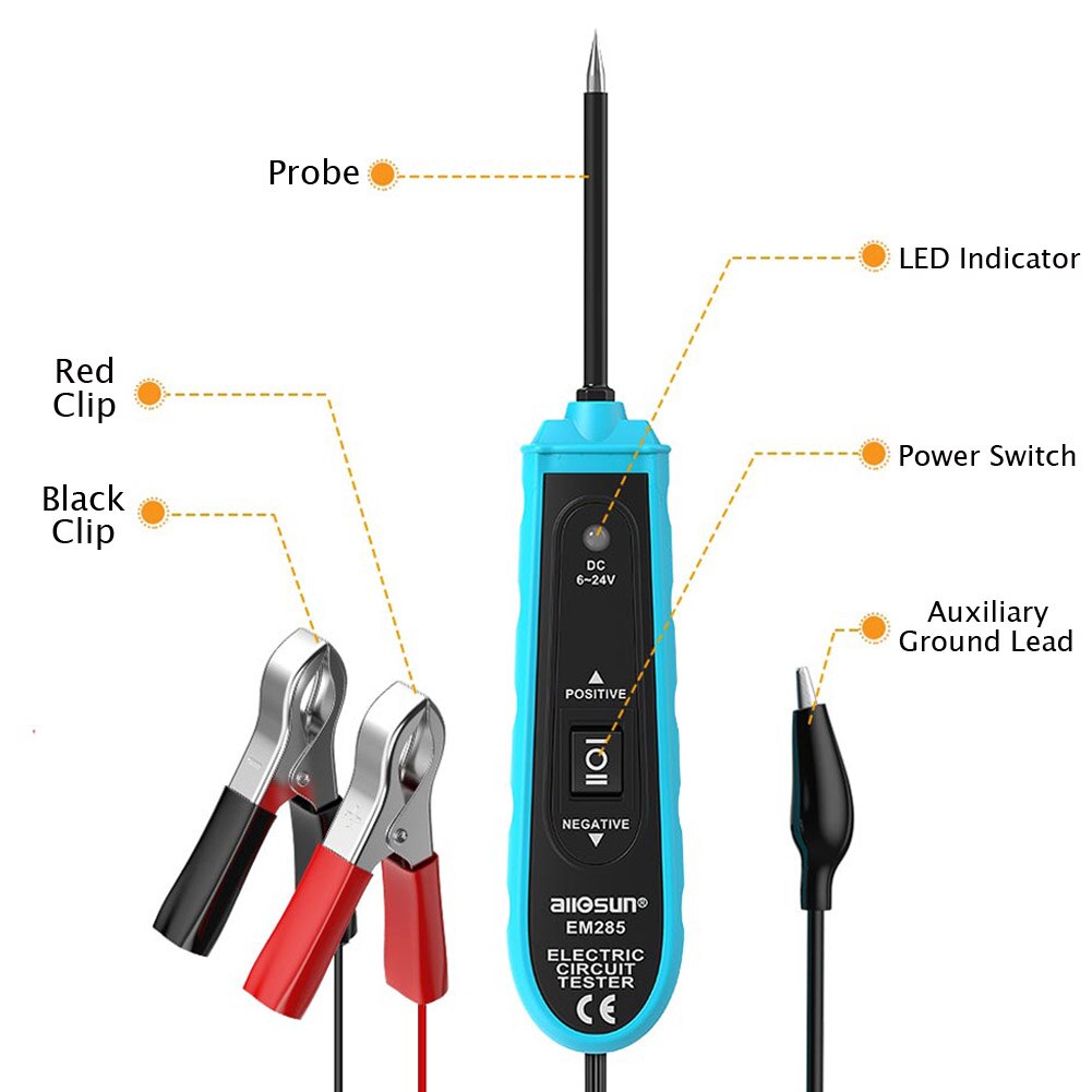 EM285 Electrical System Powerscan Test Car Repair Diagnostic Tools 12V 24V Battery Power Probe Auto Circuit Tester