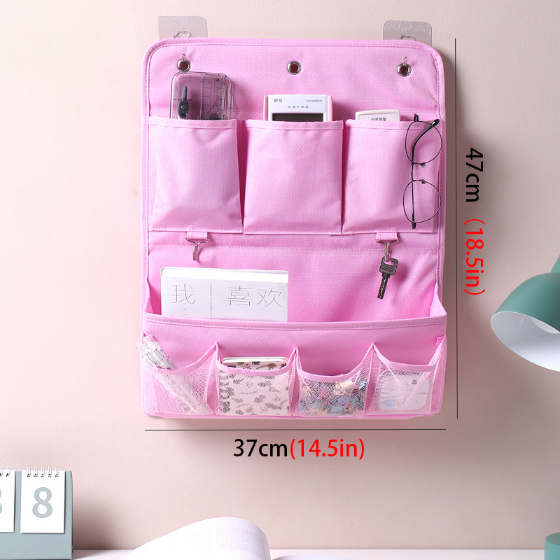 Bolsa de almacenamiento multifuncional para colgar en la pared para el hogar, artículos diversos artísticos de tela, bolsas de almacenamiento para armario, organizador de calcetines y ropa interior para dormitorio: Rojo