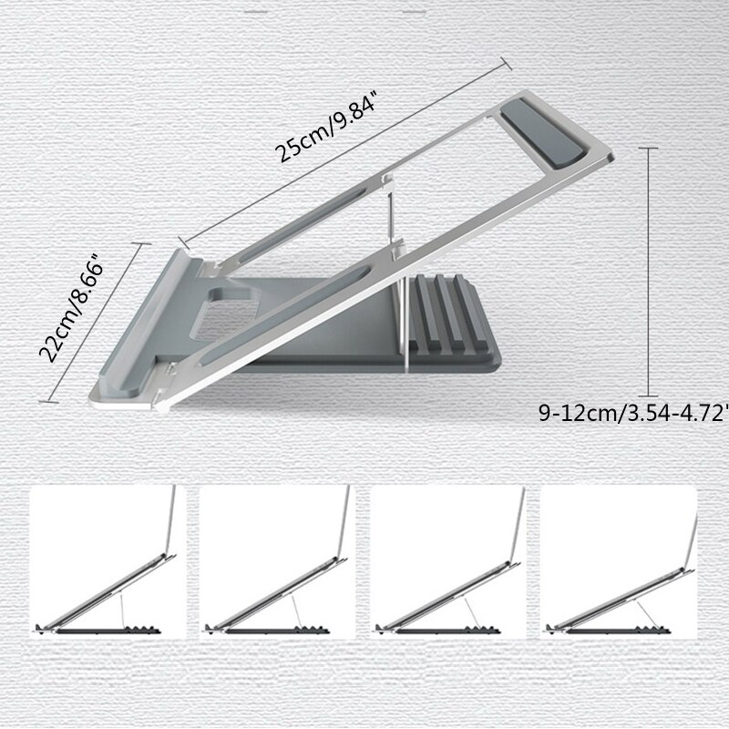 Xx9a verstellbare laptopständer mit kühlfunktion, rutschfester handyauflage, faltbarer erhöhung und faltbarem kühlgestell für ipads und tablets