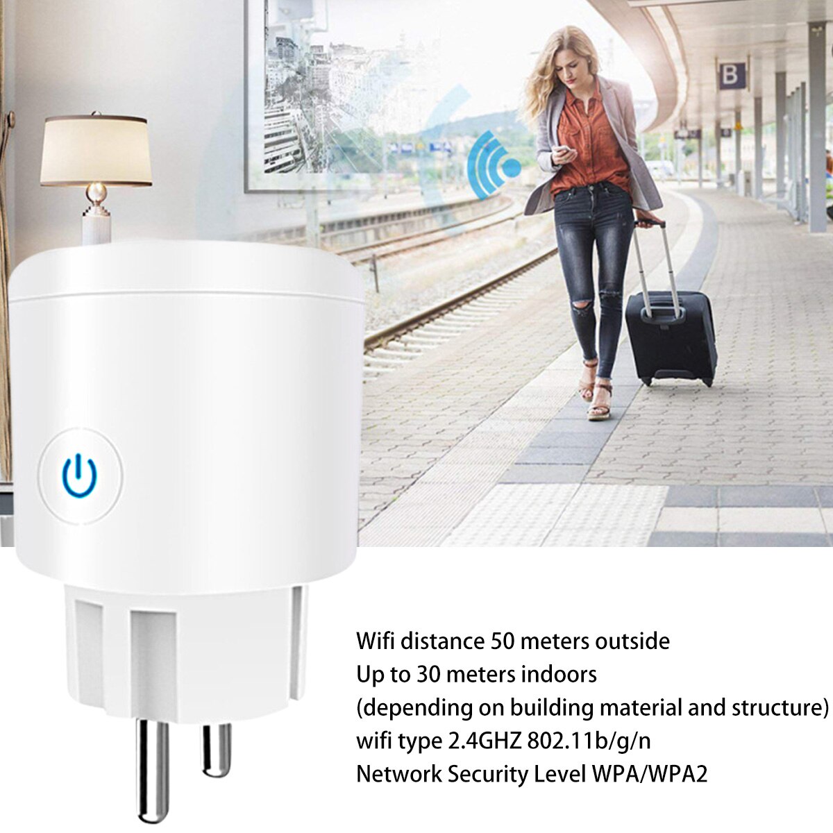 1/2Pcs Smart Socket 16A 2.4GHZ WiFi Socket with Timer Remote Control Voice Control Intelligent Socket for Alexa Google Assistant