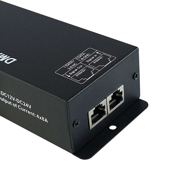 Dmx 512 digitale display decoder, dimmer driver dmx 512 controller voor led rgbw tape strip licht  rj45 aansluiting  dc12-24v 20a